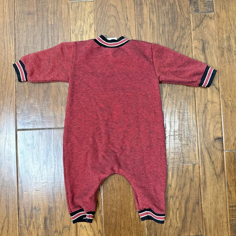 Vintage 90s NBA Chicago Bulls One Piece Romper Baby Embroidered 6/9 Months Retro